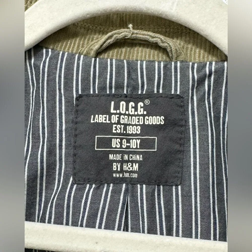 H&M Boys 9-10 Taupe Cotton Corduroy Academy Blazer Sport Coat Lined